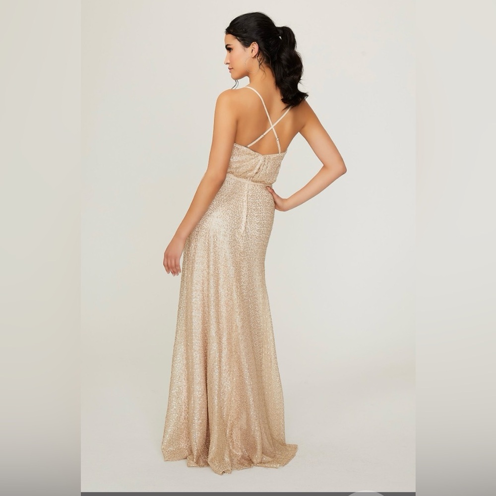 Morilee Caviar Mesh Bridesmaid dress with Tied Waste NWT - Picture 2 of 6